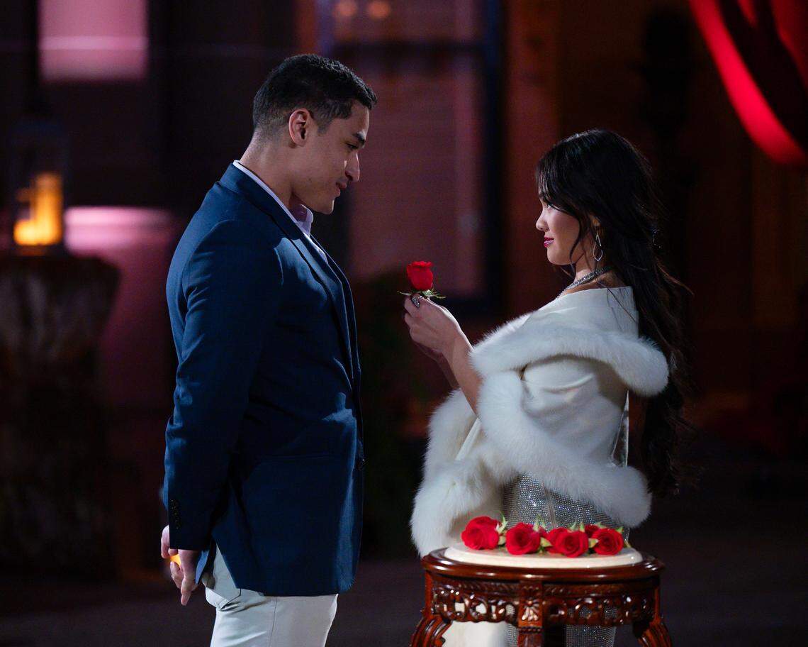 Marcus Shoberg and Jenn Trann on the July 22 episode of “The Bachelorette” on ABC.