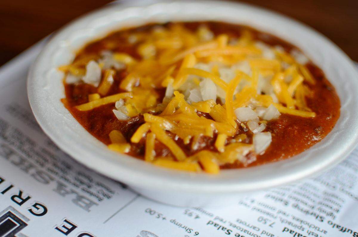 Pinky’s Westside Grill’s vegetarian chili.