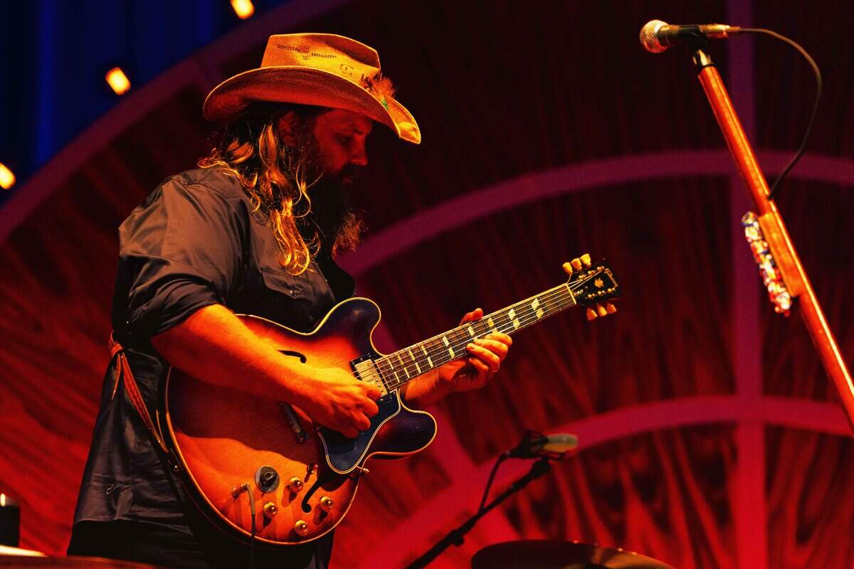 Chris Stapleton performs as part of his “All-American Road Show Tour” at Bank of America Stadium in Charlotte on Saturday night.