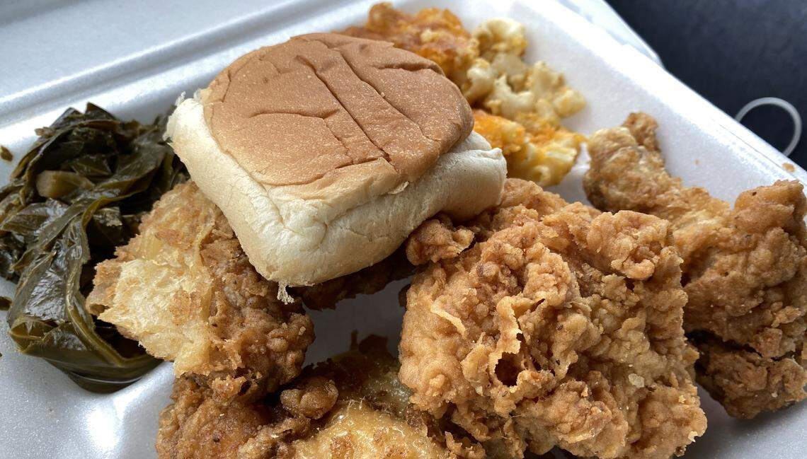 A to-go order from Mr. Charles Chicken and Fish. Kids eat free from 11 a.m.-1 p.m. at the restaurant.