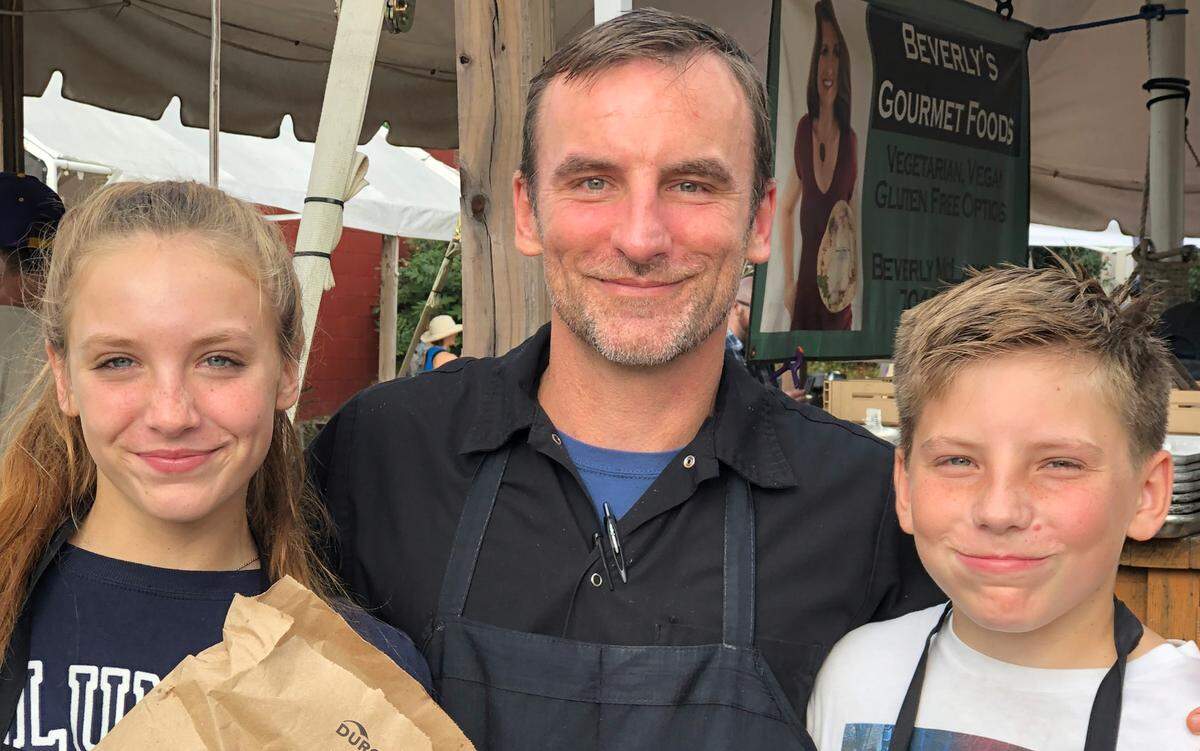 “Our food and beverage community here in Charlotte is tight, and what Gigpro adds is not only a safety net of filling needs, but also another opportunity to network, share and grow as a restaurant community,” said Sam Diminich of Your Farms, Your Table, pictured here with his children.