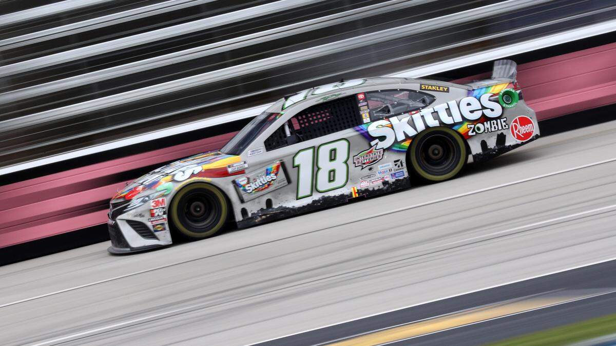 FORT WORTH, TEXAS - OCTOBER 28: Kyle Busch, driver of the #18 Skittles Zombie Toyota, drives during the NASCAR Cup Series Autotrader EchoPark Automotive 500 at Texas Motor Speedway on October 28, 2020 in Fort Worth, Texas. (Photo by Chris Graythen/Getty Images)
