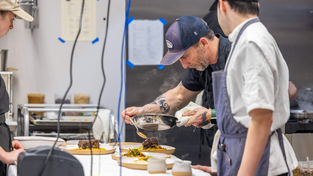 Restaurant Constance chef and owner Sam Diminich recommends the blue crab-asparagus salad on his menu for an experience layered in “textures and temperatures.”