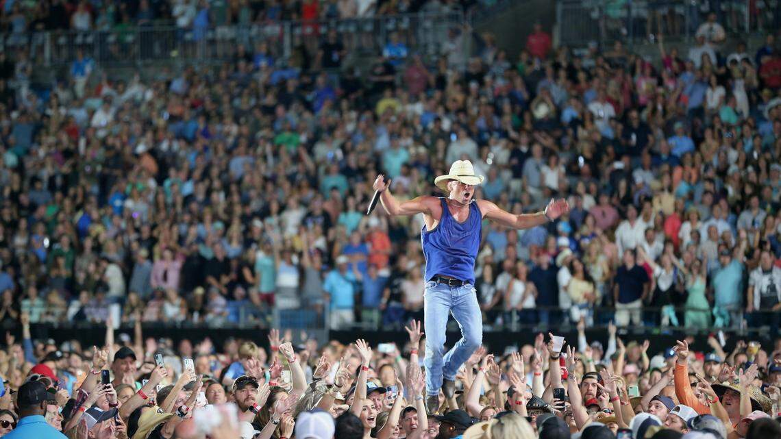 Kenny Chesney performs at Bank of America Stadium in Charlotte on Saturday night.