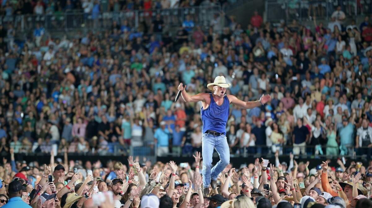 Kenny Chesney performs at Bank of America Stadium in Charlotte on Saturday night.