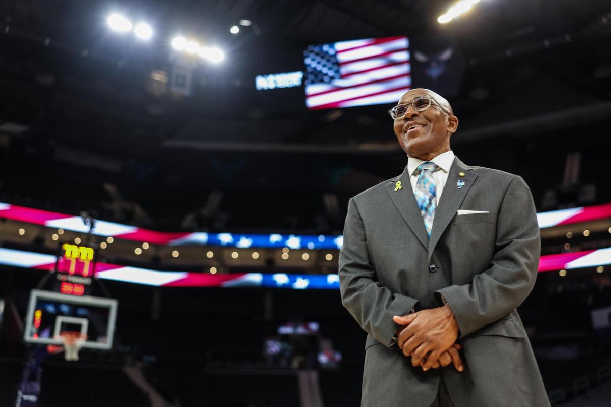 James Jordan poses for a portrait at the Spectrum Center in Charlotte, N.C., on Friday, November 8, 2024.