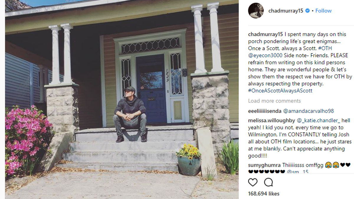 Chad Michael Murray revisited some of his old "One Tree Hill" sets over the weekend in Wilmington.