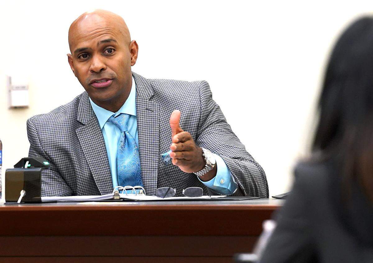 Charlotte-Mecklenburg police Chief Kerr Putney responds to a question in court on Tuesday. Judge Lisa Bell says she will sign an order for the release of the 11 minute-plus video from the body camera of Charlotte-Mecklenburg police officer Wende Kerl, who shot and killed Danquirs Franklin.