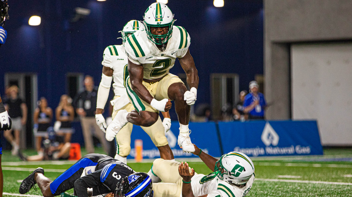 Charlotte 49ers linebacker Derek Boykins (2) celebrates a good defensive play during a recent game for the 49ers. Boykins once played for South Carolina before transferring to Charlotte.