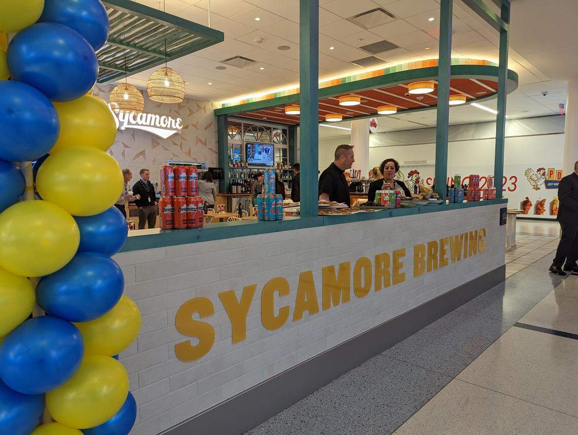 Sycamore Brewing, a Charlotte brewery, opened its second location in November 2022 with a restaurant and taproom in Concourse E at Charlotte Douglas International Airport