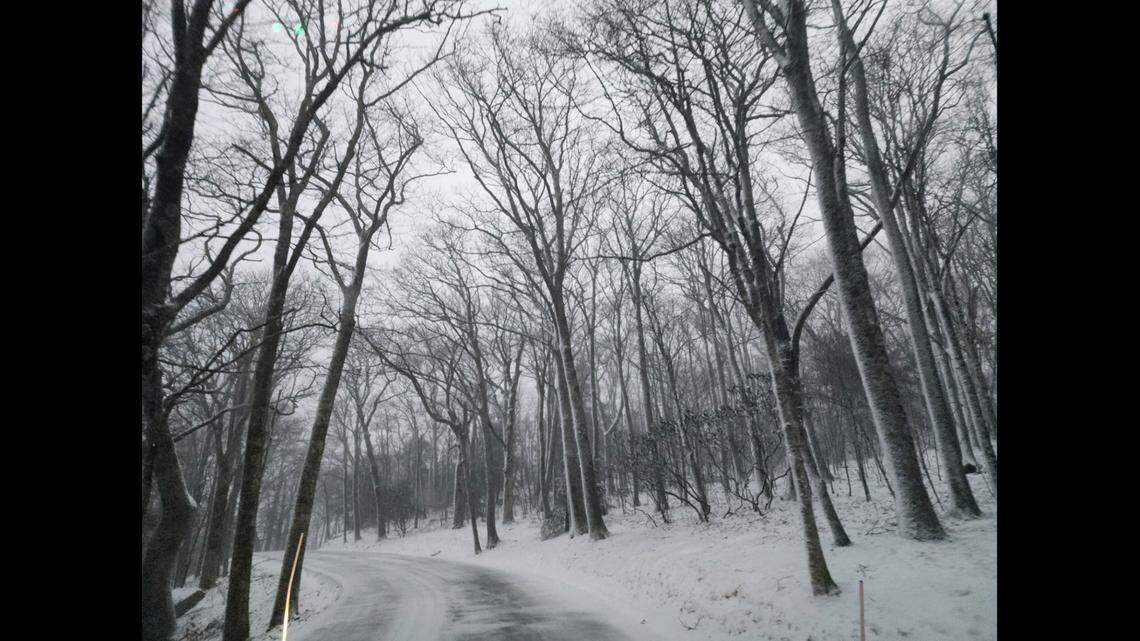 On Grandfather Mountain, the temperature was minus 7 with wind chills of minus 43 was reported at 9 a.m., with gusts of 61 mph.