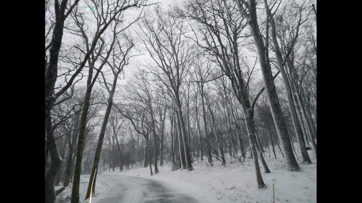 On Grandfather Mountain, the temperature was minus 7 with wind chills of minus 43 was reported at 9 a.m., with gusts of 61 mph.