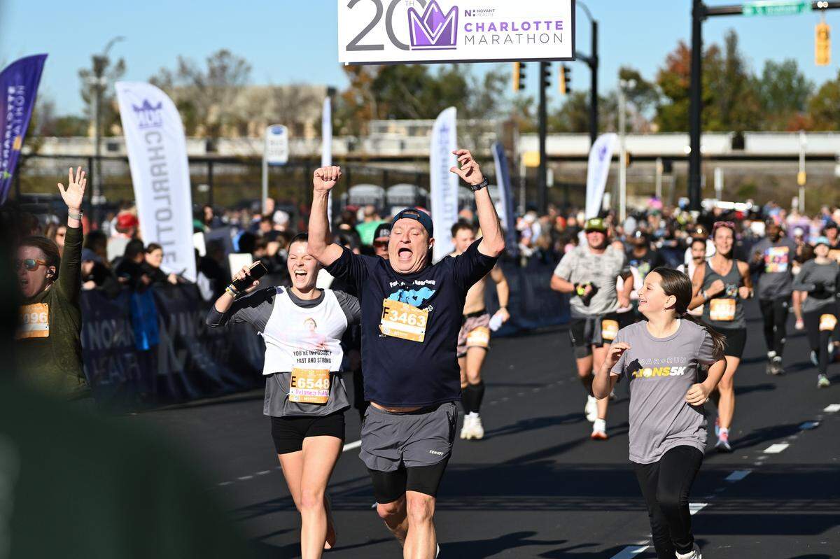 Participants take part in the 20th annual Novant Health Charlotte Marathon on Saturday, Nov. 16, 2024, in Charlotte