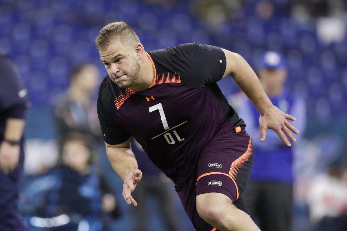 NC State offensive lineman Garrett Bradbury improved his draft stock at this year’s NFL combine.