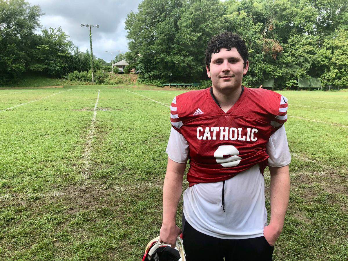Charlotte Catholic defensive lineman Kevin Coss is one of at least 15 returning starters from a Charlotte Catholic team that was an unbeaten state champion in 2017.