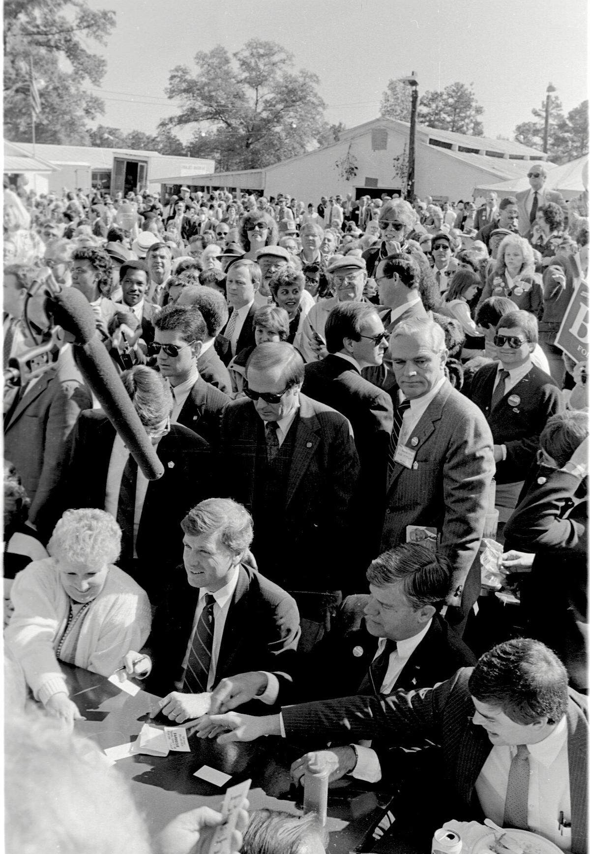 Vice President Dan Quayle at the Mallard Creek BBQ in 1988