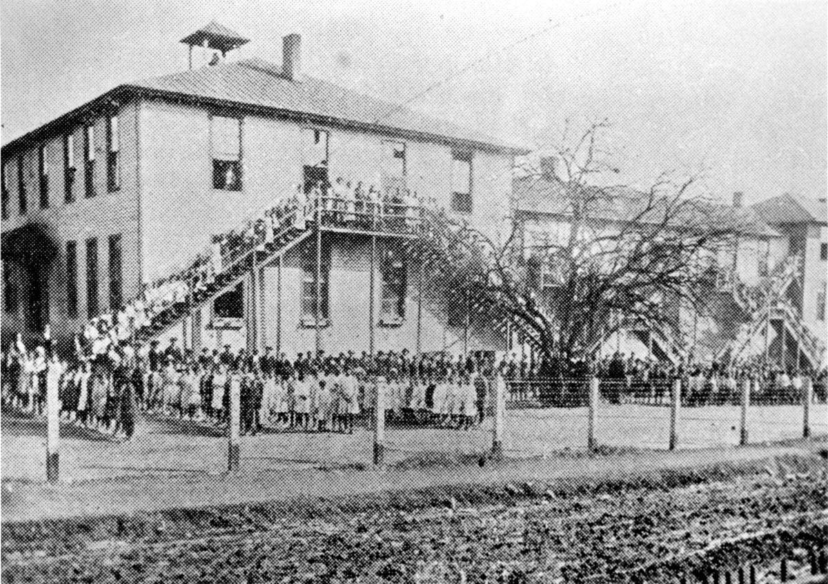 The Myers Street School in Charlotte a two-story wooden building with eight classrooms. Built in 1886, it was the only public graded school serving black children until 1907.