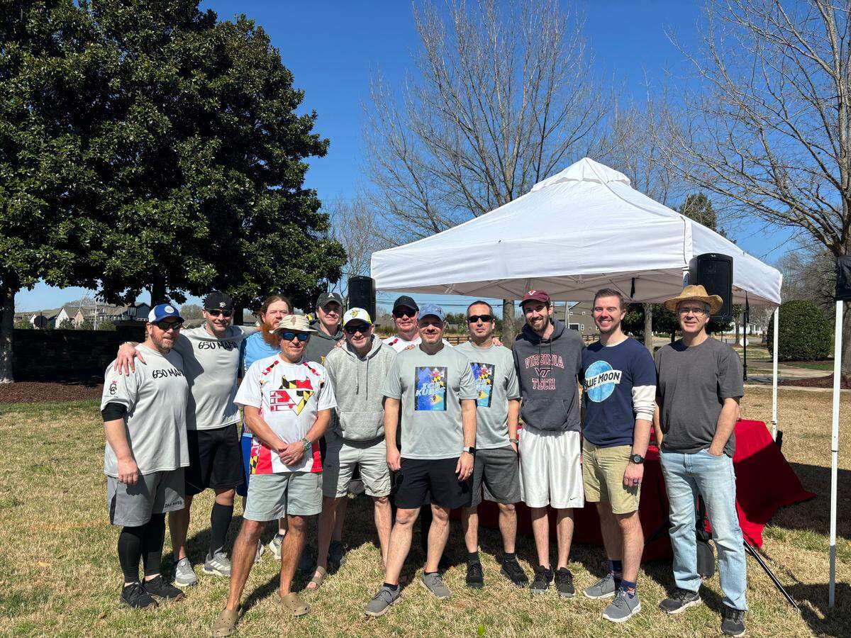 Participants of the 2025 North Carolina Kubb Tournament in Davidson.