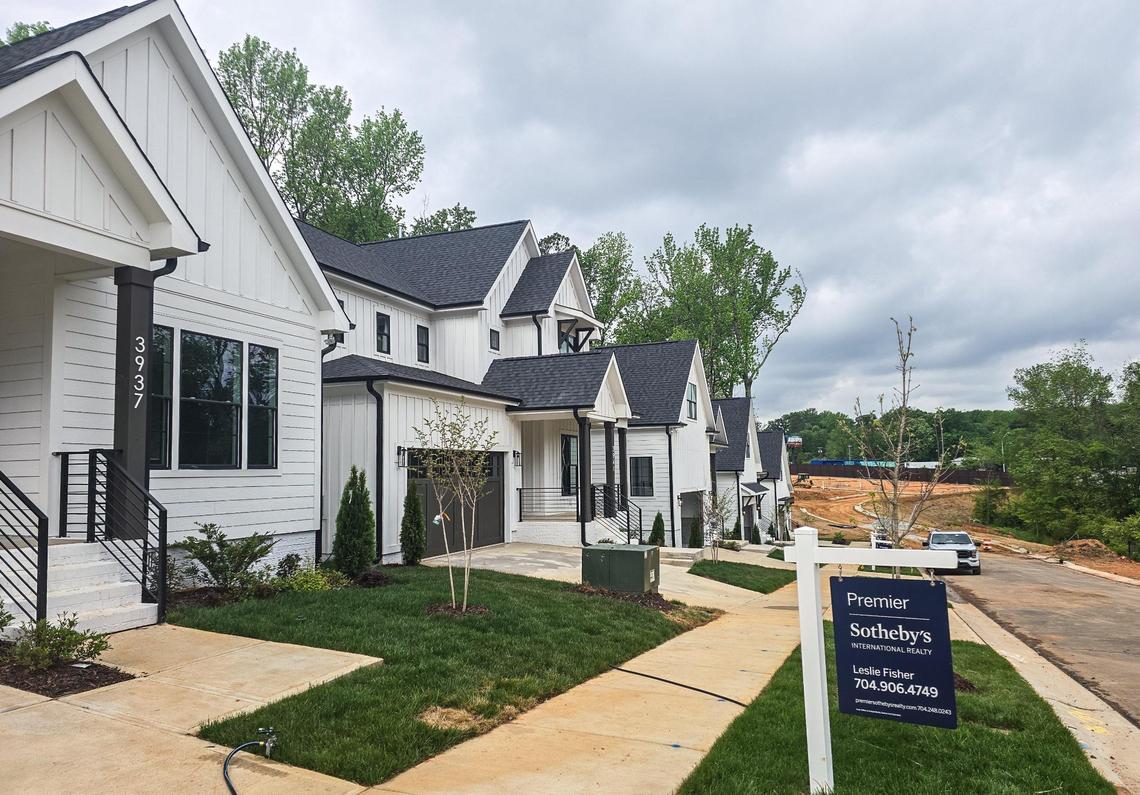 The Enclave at Enderly Park is a 15-home subdivision in Charlotte is seen on Wednesday, April 24, 2025.