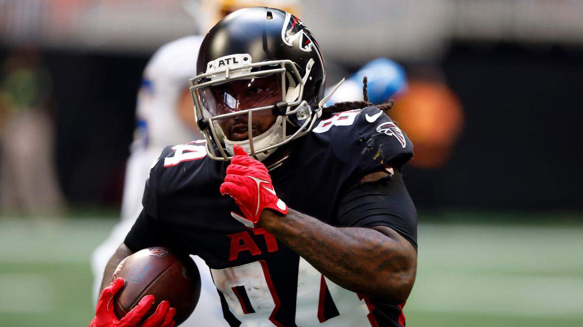 Atlanta Falcons running back Cordarrelle Patterson carries the ball against the Los Angeles Chargers during the second half of a NFL football game Sunday, Nov. 6, 2022, in Atlanta. (AP Photo/Butch Dill)
