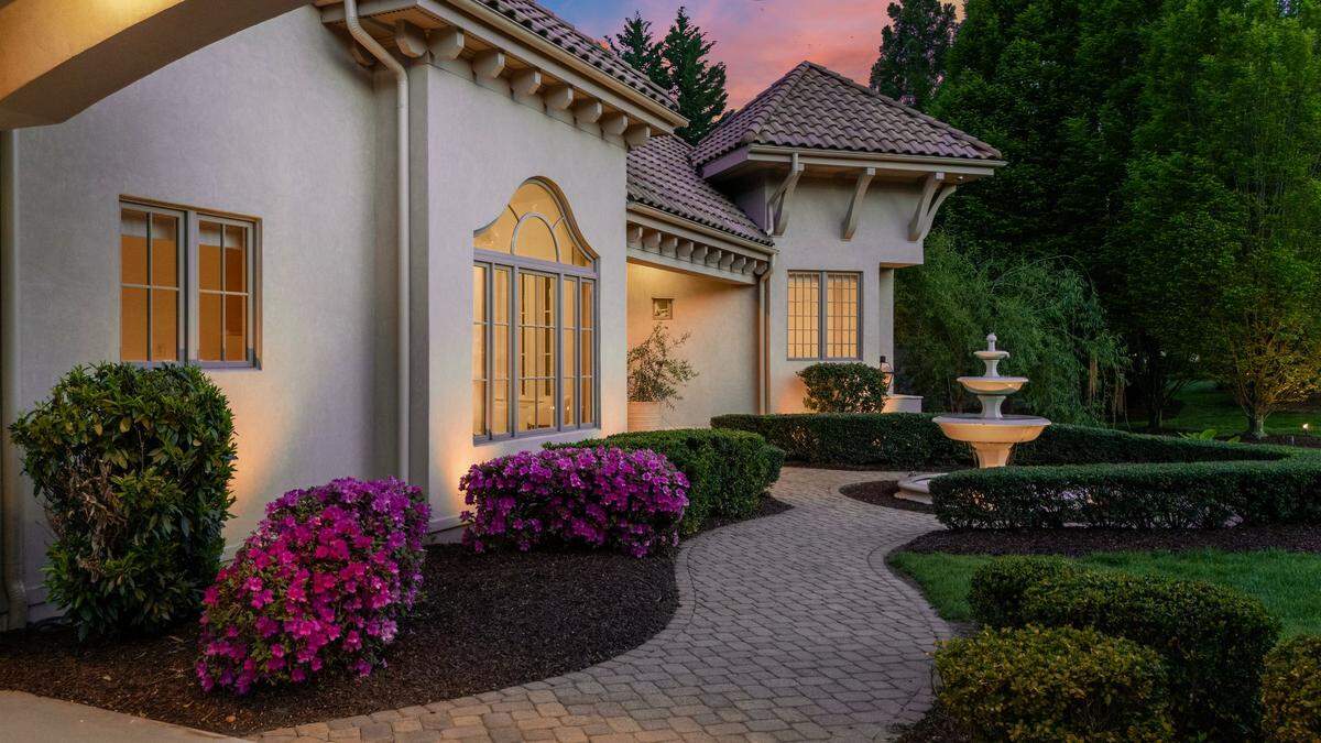 The 5,694-square-foot Mediterranean estate is located on Milford Circle in The Point community in Mooresville.