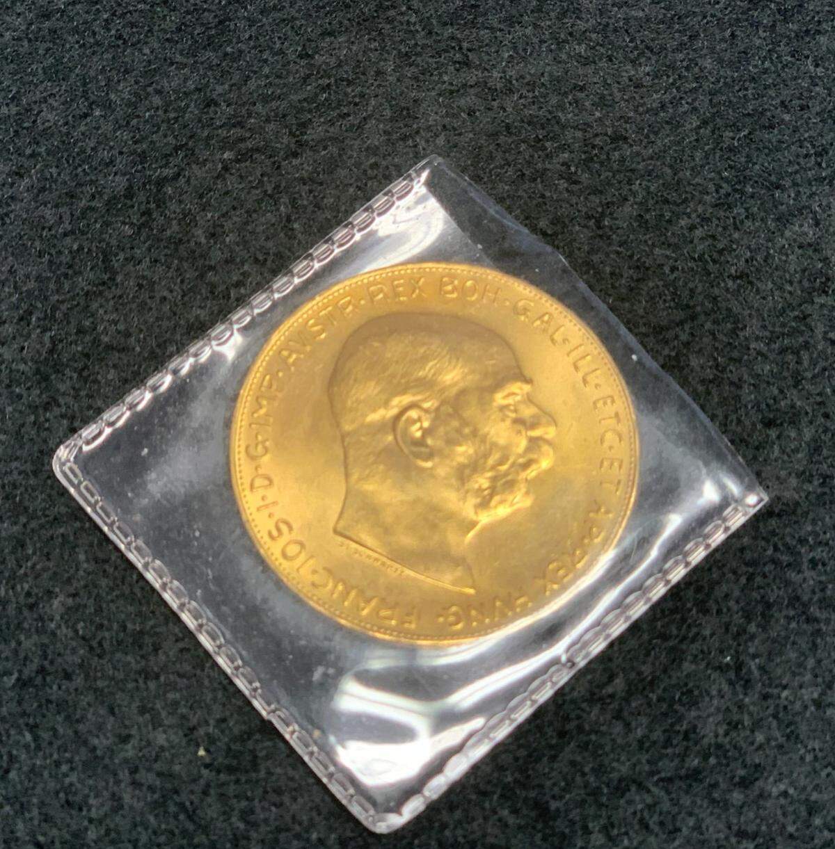 An anonymous donor squeezed this thick, century-old Austrian 100 Corona gold coin into a Salvation Army red kettle in Shelby on Black Friday 2019. 