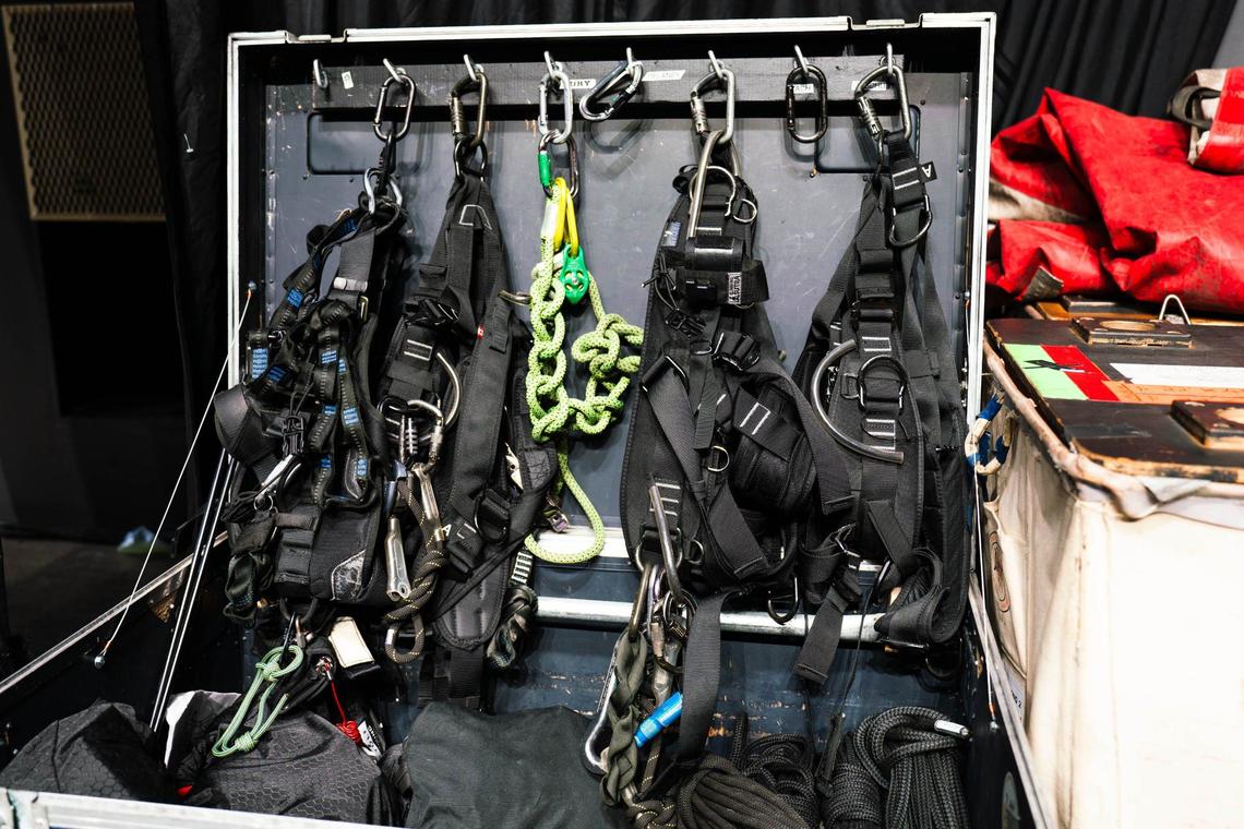 The harnesses will be used by performers at the Cirque Du Soleil’s CORTEO show at the Bojangles Coliseum.