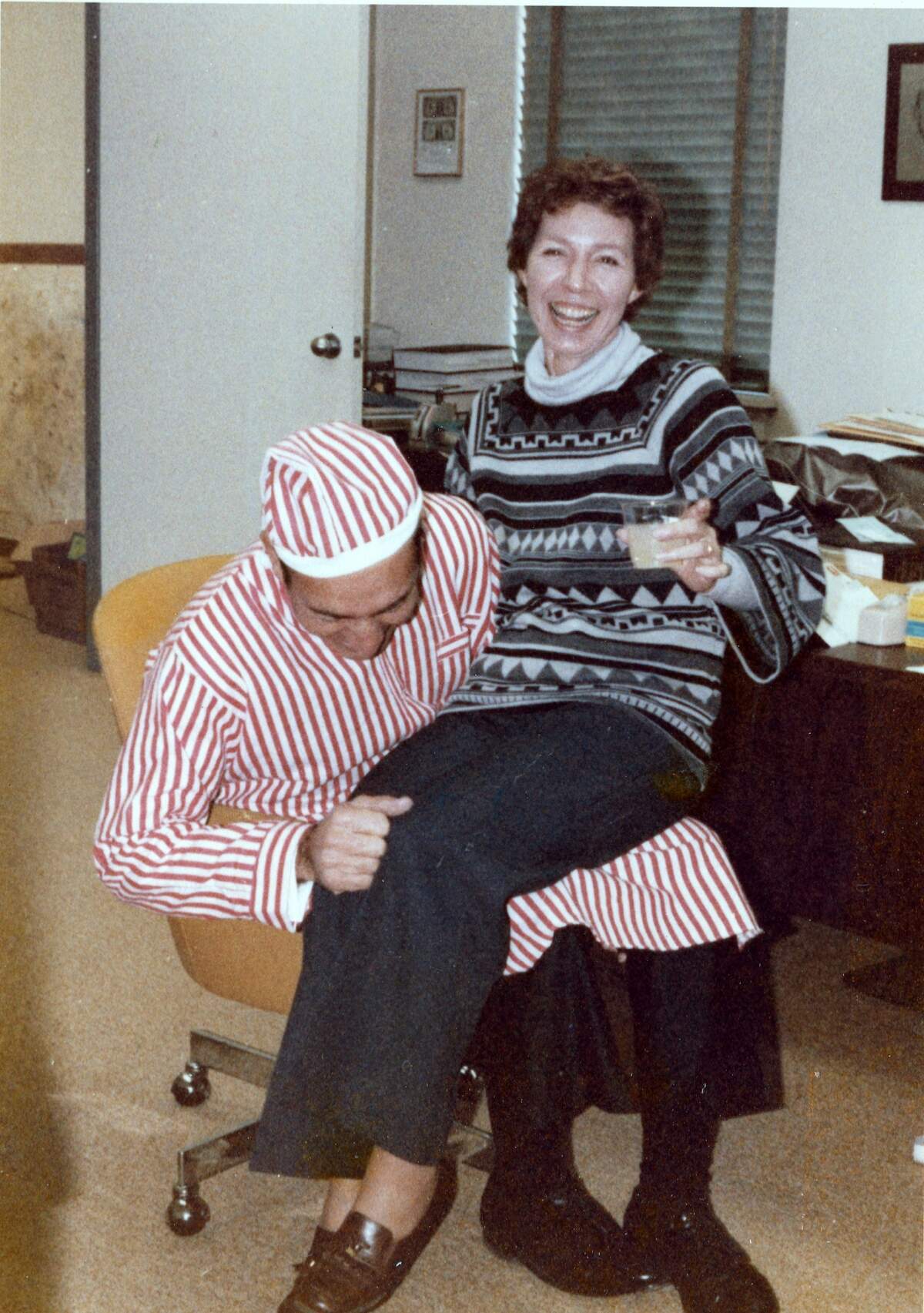 Mary Lou Hildreth at a Christmas party. She loved to host events and spend time with family, friends and colleagues, her loved ones said.