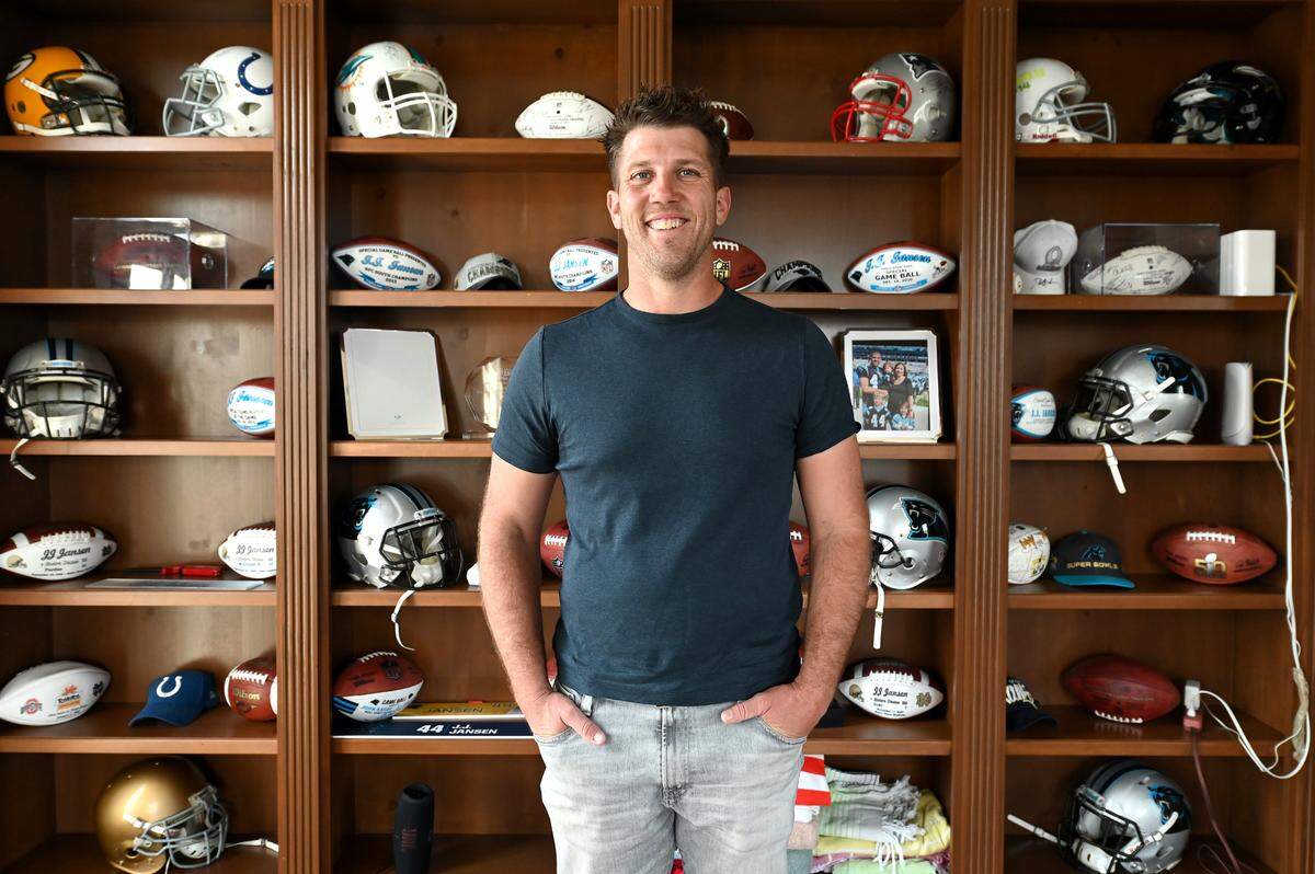 Carolina Panthers long snapper J.J. Jansen in February. Jansen is the last player from the 2015 team still playing for the Panthers.