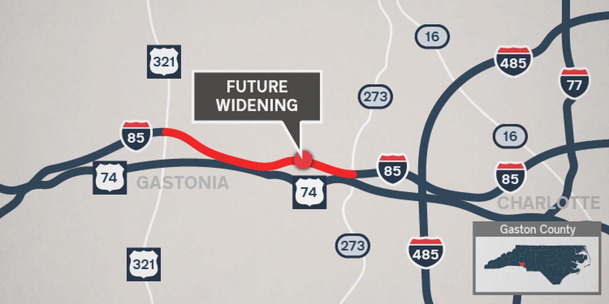 The state eventually plans to expand or improve 10 miles of Interstate 85 just west of Charlotte.