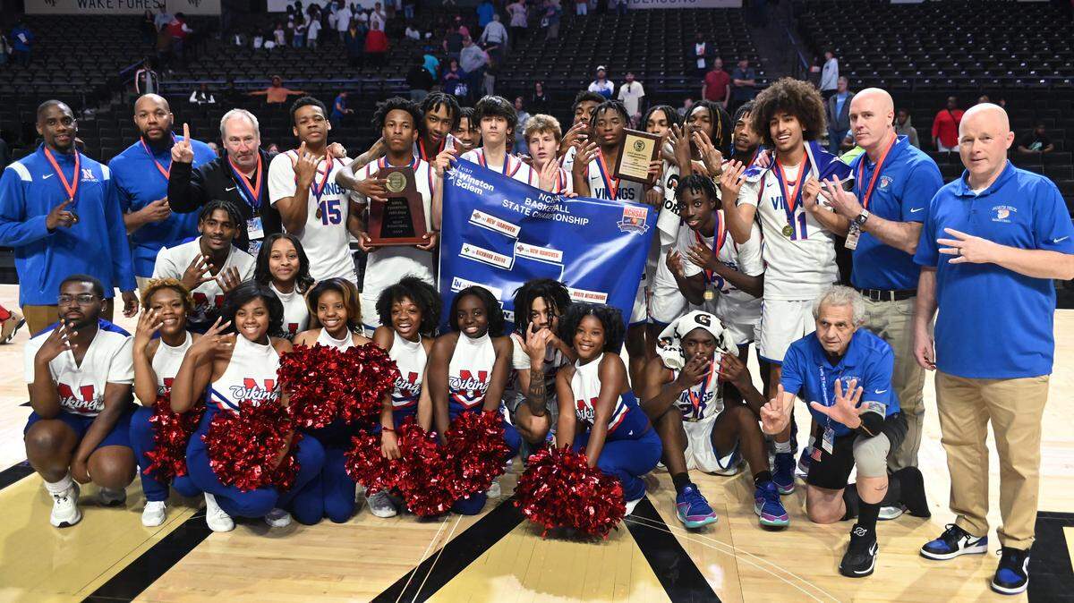 The North Meck Vikings defeated New Hanover 57-47 to win the NCHSAA 4A State Championship at Lawrence Joel Veterans Memorial Coliseum in Winston-Salem, NC on Saturday, March 16, 2024.