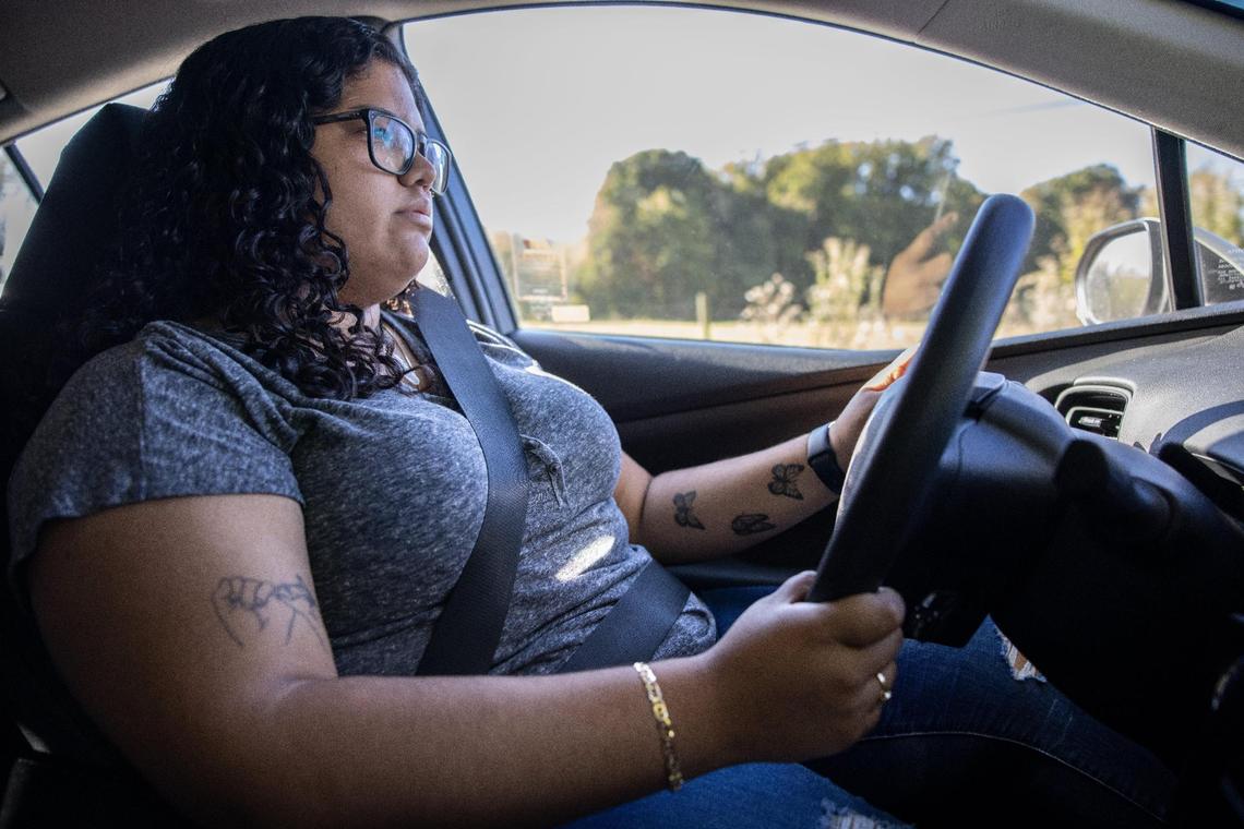 Dyanie Bermeo of Mint Hill drives past the site near Abingdon, Va., where she says she was sexually assaulted in September 2020. She was later charged with filing a false report.
