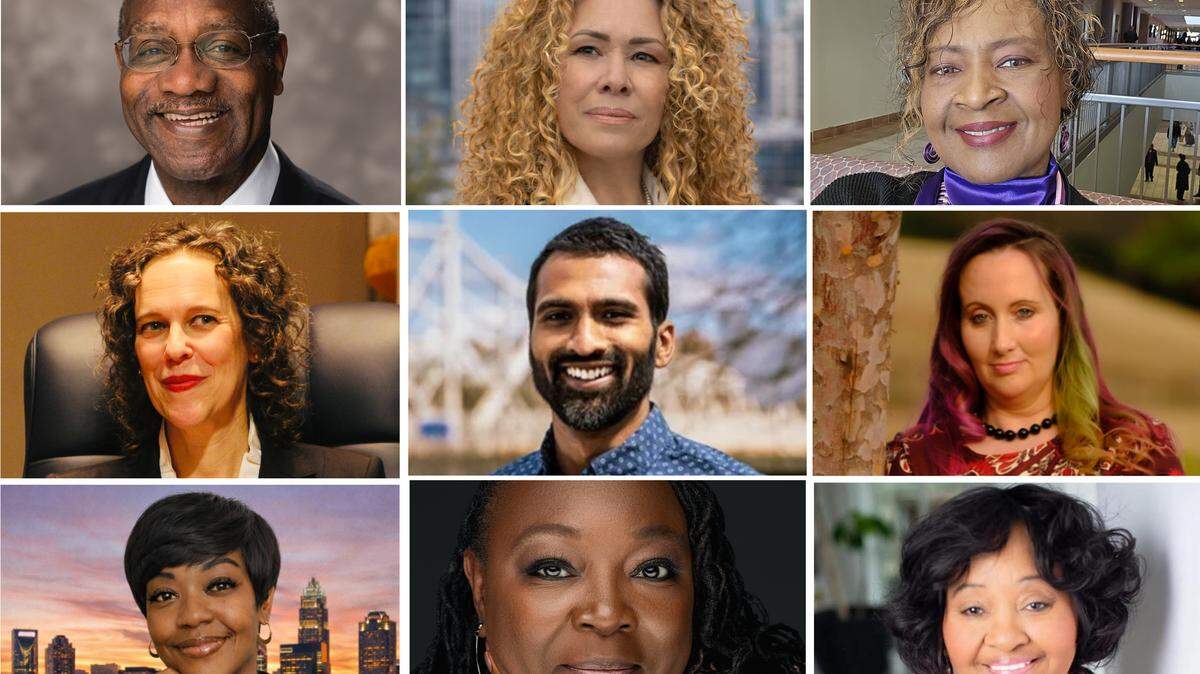 The 2026 Democratic primary for the Mecklenburg County Commission’s at-large seats features 10 candidates, three incumbents and seven challengers. From left, candidates include: (top row) Arthur Griffin, Leslie Allen, Yvette Townsend-Ingram; (middle row) Leigh Altman, Sarif Hannan and Heather Morrow; (bottom row) Nichel Dunlap, Toni Emehel, Felicia Thompkins.