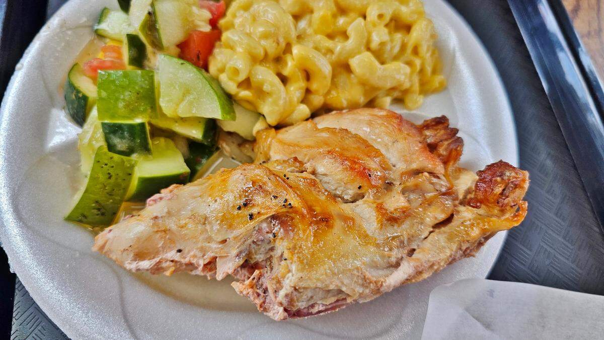 Baked chicken plate at Nana Morrison’s soul food.