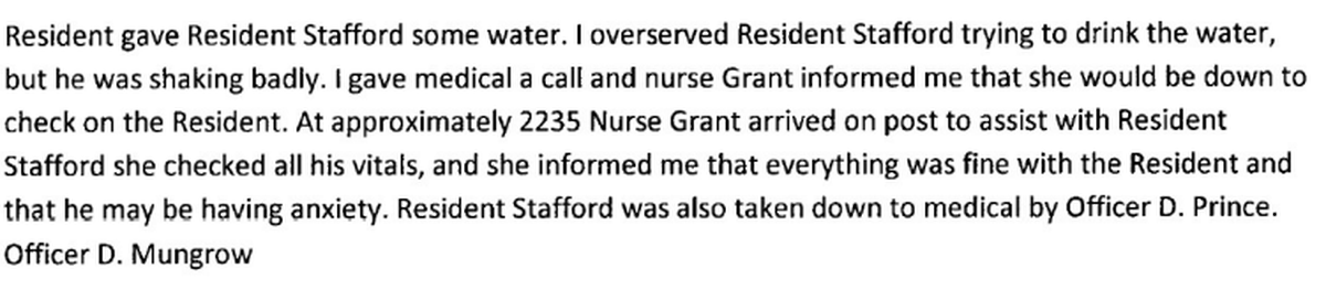 A lawsuit includes Mecklenburg jail records of Jamil Stafford’s pleas for help.