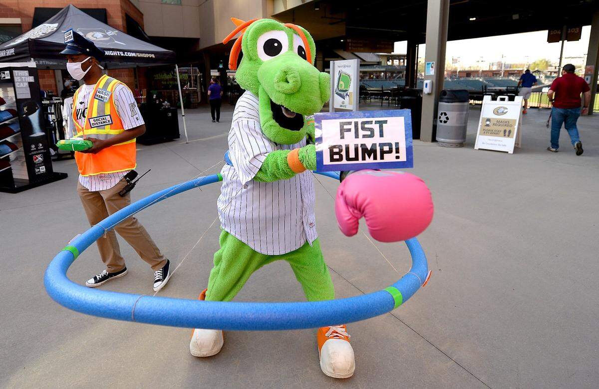 Homer the Dragon will be bumping fists and other fun antics when the Charlotte Knights host Knights Fest at Truist Field on Saturday.