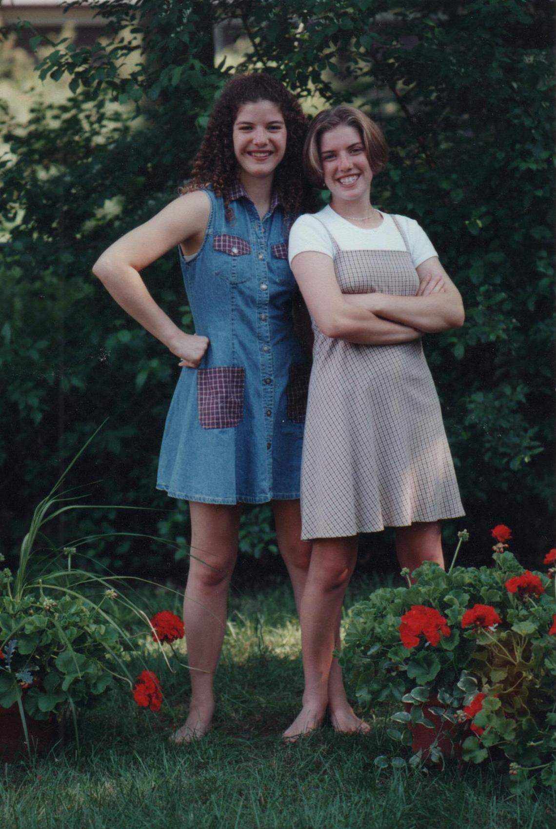 “As I’ve gotten older and more healthy, through lots of therapy and a faith journal, I’ve been able to open up to my sister about our history, about our past, what was similar, what was different,” said Amanda Johnson (right), shown here at 13 years old with her older sister Miracle, then 15. They moved to Michigan with their mother and brother after leaving Matthews in 1994.