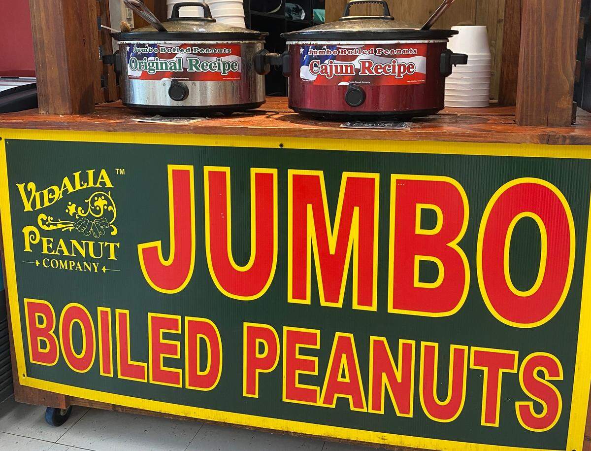 Find boiled peanuts at The Peach Stand in Fort Mill.