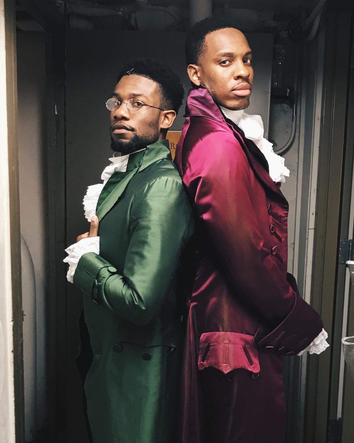 Phillip Johnson-Richardson (left) was a student of Corey Mitchell’s at Northwest School of the Arts. Johnson-Richardson and Colby Lewis (also of Charlotte) appeared in the Chicago cast of “Hamilton.” Johnson-Richardson was understudy for the role of Hamilton and played the dual part of Hercules Mulligan/James Madison.