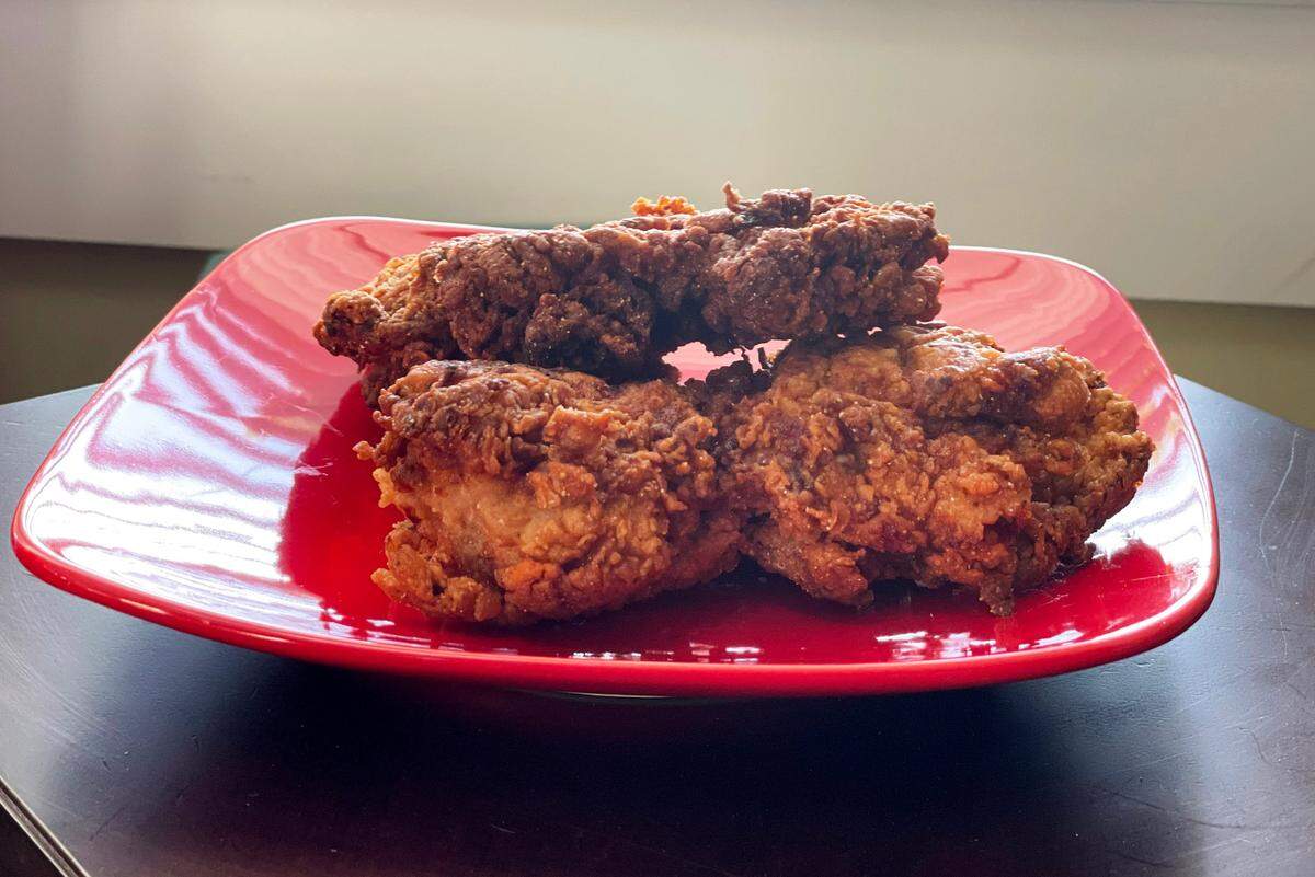 Fried chicken by chef Michael Bowling of Hot Box Next Level Kitchen in Charlotte, N.C.