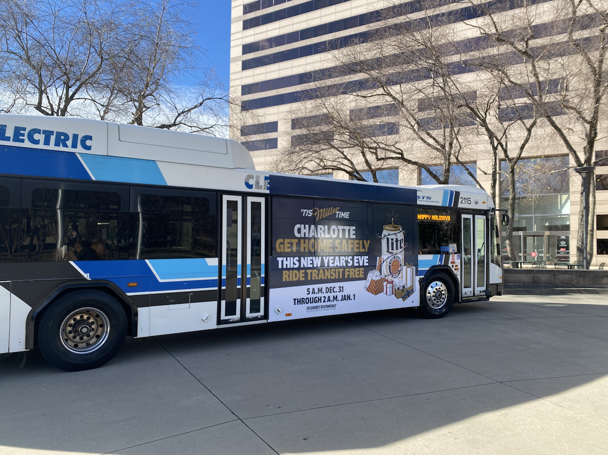The Miller Lite Free Rides program is partnering with CATS to offer fare-free rides across all transit on New Year’s Eve, from 5 a.m. until 2 a.m. Monday, Jan. 1 .