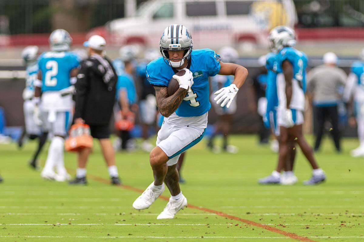 Carolina Panthers rookie wide receiver Tetairoa McMillan will be one of Bryce Young’s primary targets Sunday.