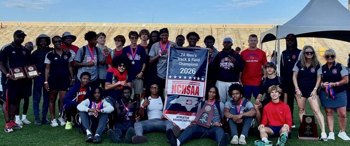 Corvian Community’s boys’ track team won the NC 2A state track championship Wednesday.