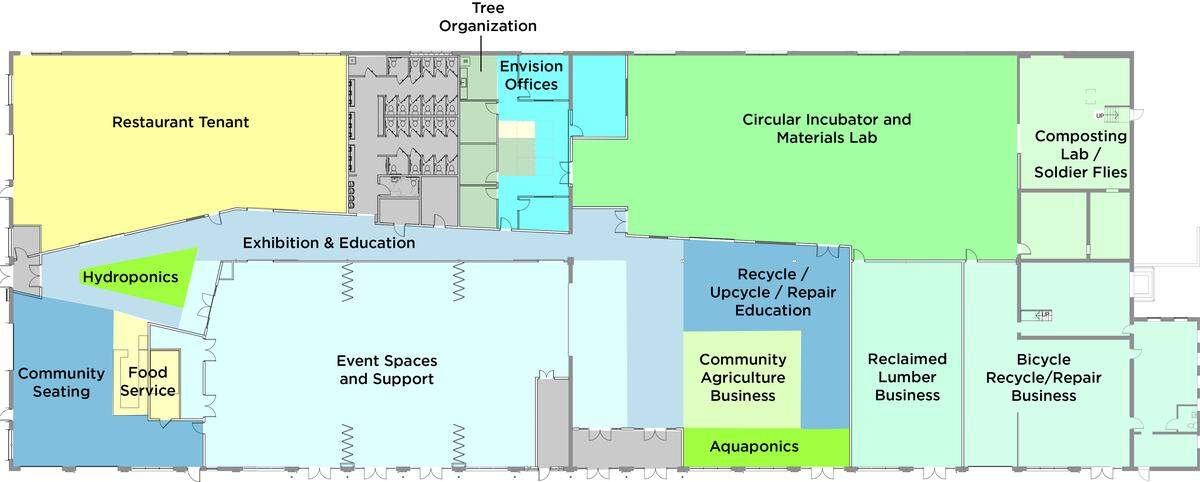 Layout of the Innovation Barn on Seigle Avenue