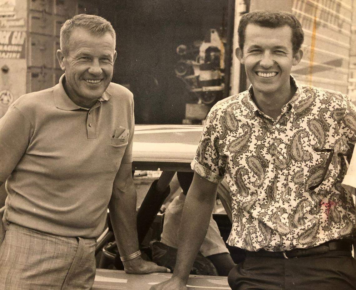 Lee Petty and Richard Petty in October 1967.