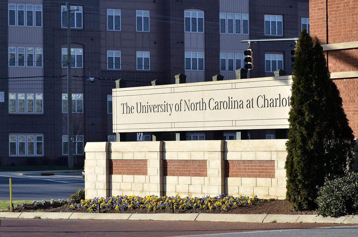 The entrance to UNC Charlotte on University City Boulevard is shown in this 2017 file photo.