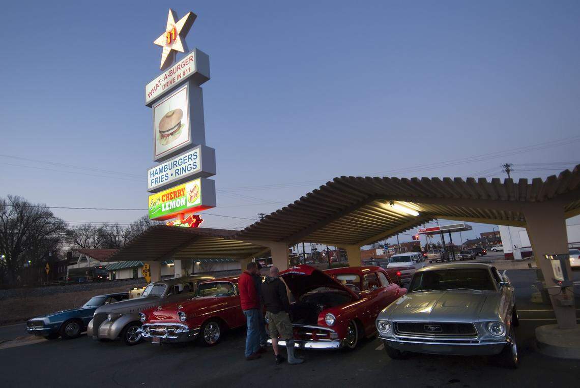 Classic cars gather at the What-A-Burger on South Main Street in downtown Mooresville in 2011.