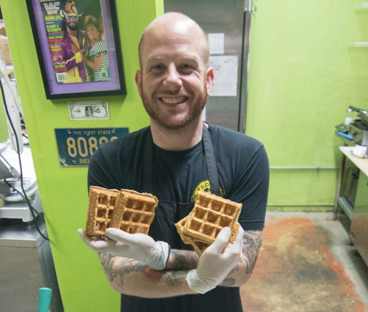 Jeff McElwee, owner of FūD on the MūV, became known for his waffle-wiches. Now, he’s turning to bagels with a new venture — Crust Punk Baking.