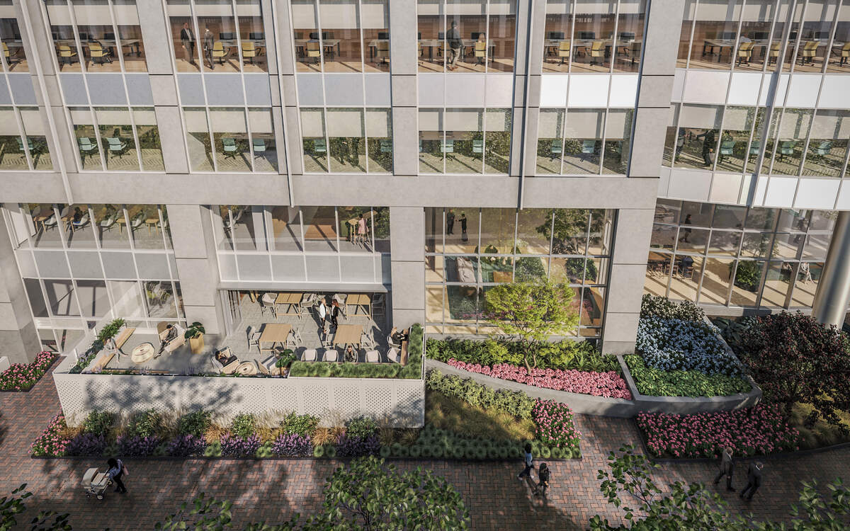An outside rendering of 440 S. Church St. The office tower is undergoing a $20 million renovation.