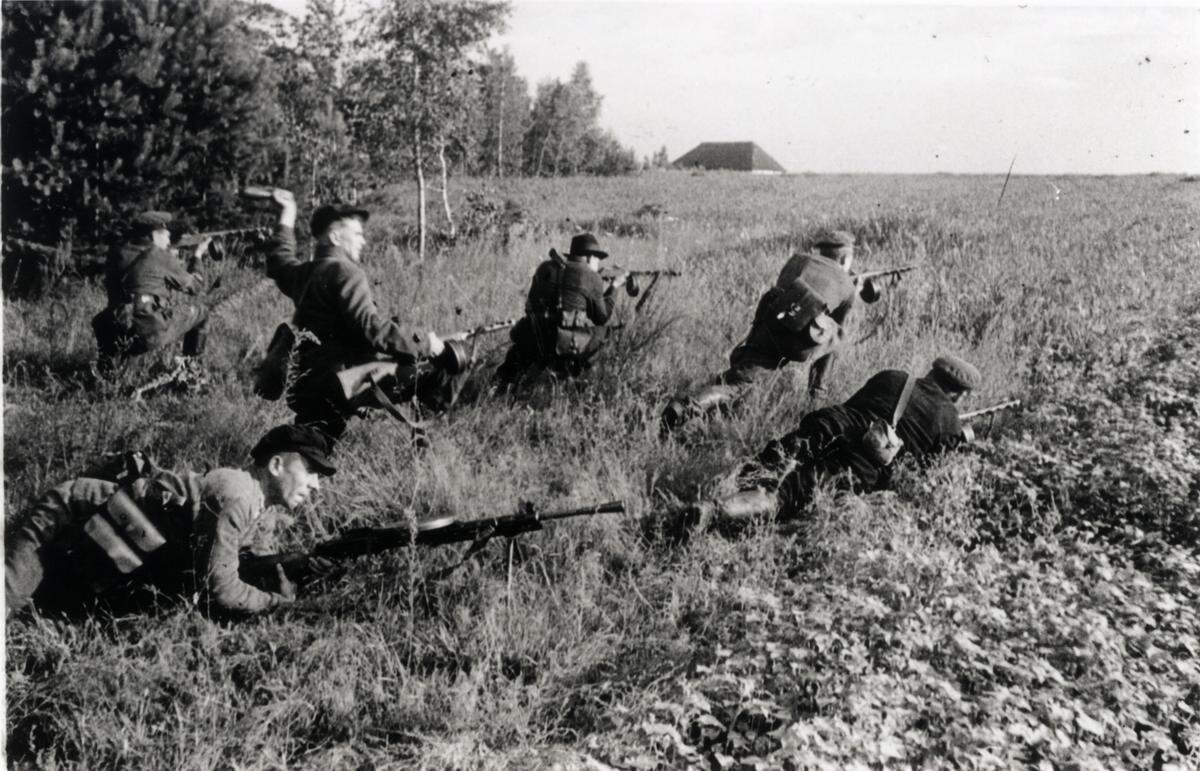 An attack by a detachment of Soviet partisans during World War II.